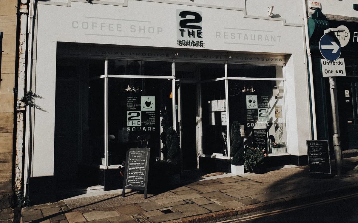 A neighbourhood coffee shop and restaurant storefront